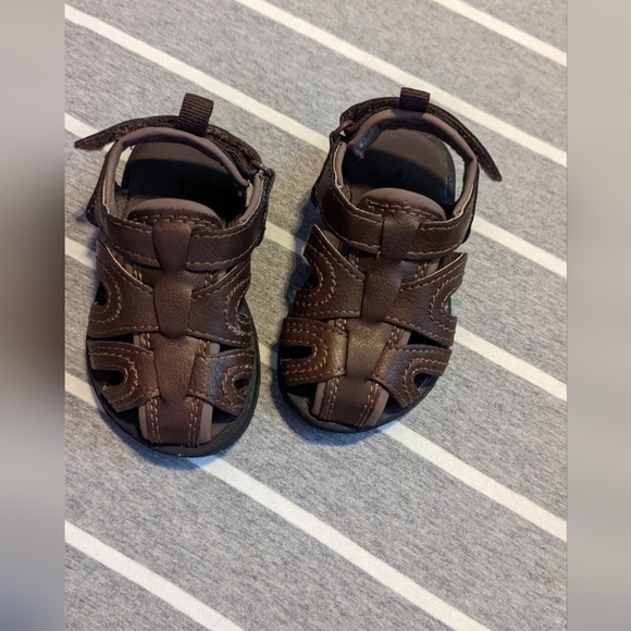 Carter's Toddler Boy Brown Faux Leather Sandals Size 4 - Picture 5 of 5